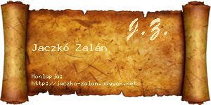 Jaczkó Zalán névjegykártya